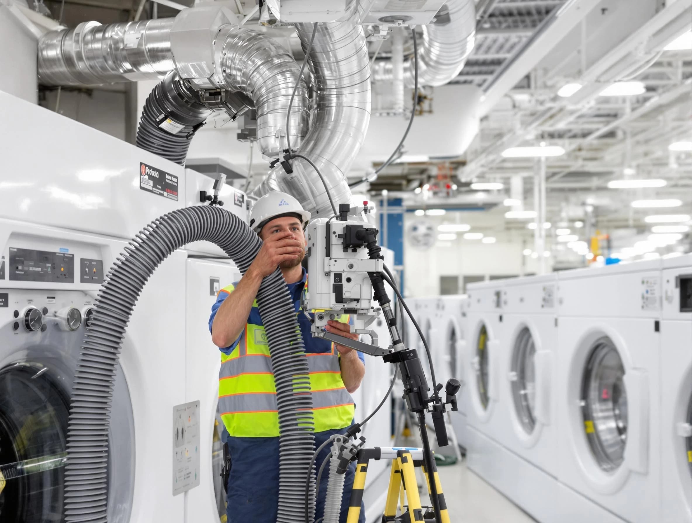 Greenwood Village Dryer Vent Cleaning team performing commercial-grade dryer vent cleaning at a business facility in Greenwood Village